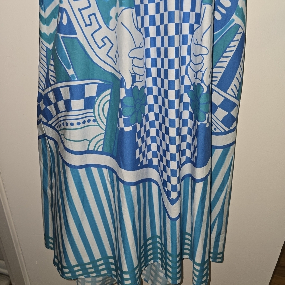 CELINA MOON Blue Patterned Maxi Dress - Picture 8 of 13